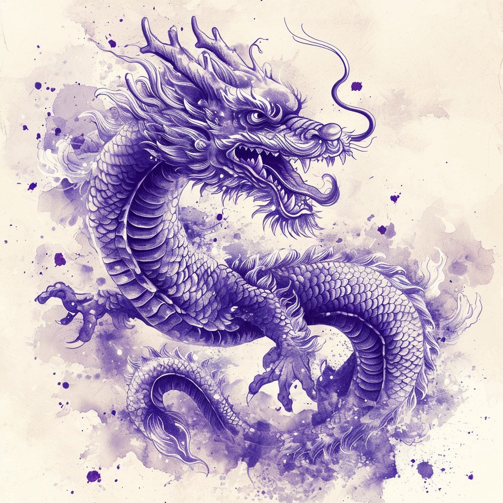 Purple Chinese Dragon Diamond Art Kit