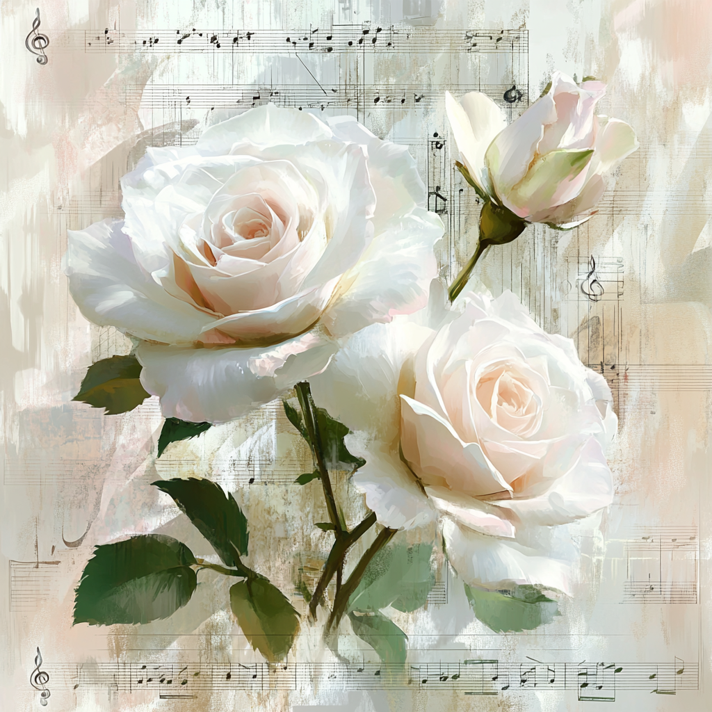 Three White Roses Diamond Art Kit