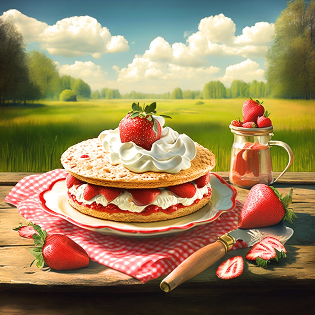 Summer Strawberry Corn Cake Diamond Art Kit
