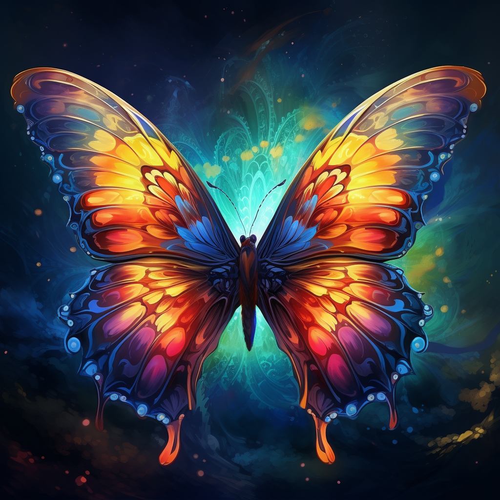 Green Glowing Background Butterfly Diamond Art Kit