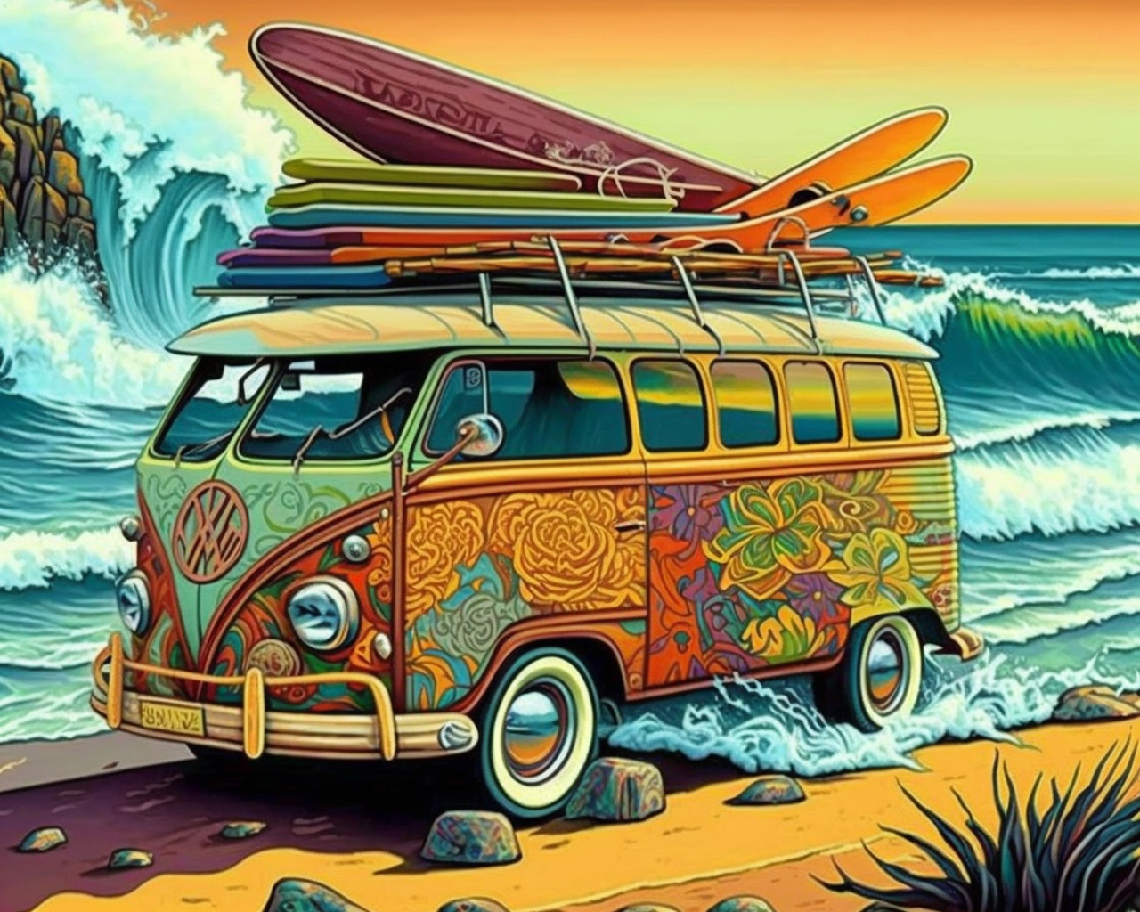 Surfer Van Diamond Art Kit