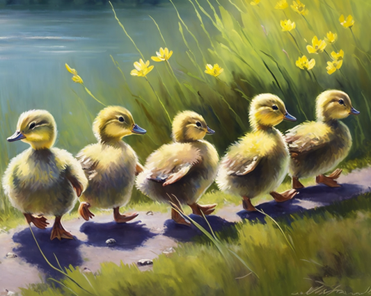 Five Ducks By The Lake Diamond Art Kit
