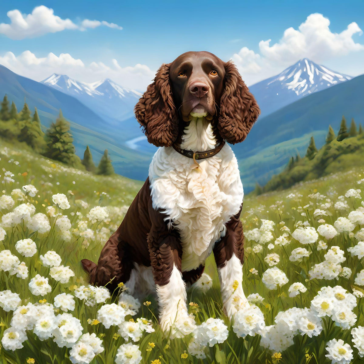 American Water Spaniel Meadow Diamond Art Kit