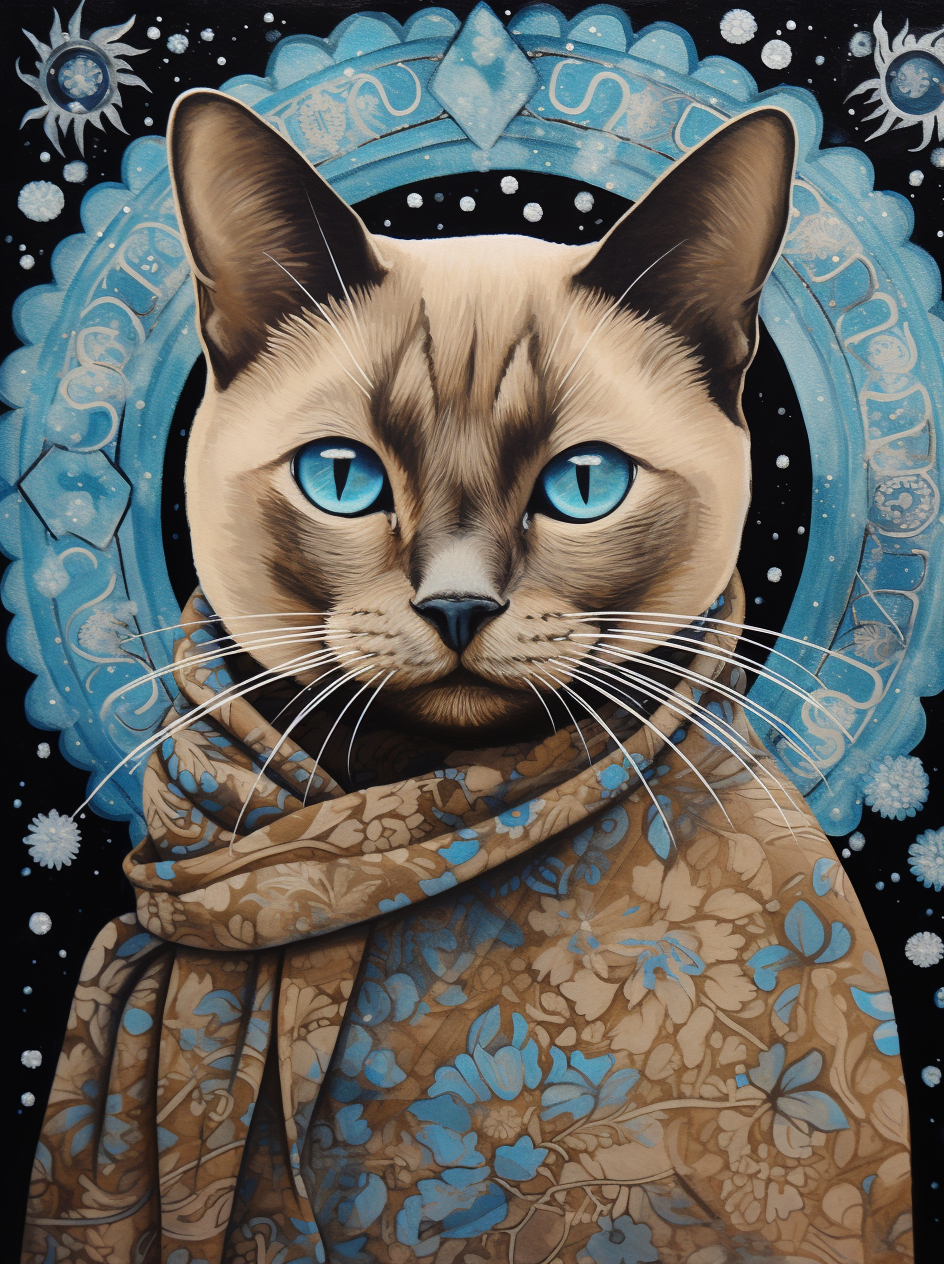 Blue Circle Siamese Diamond Art Kit