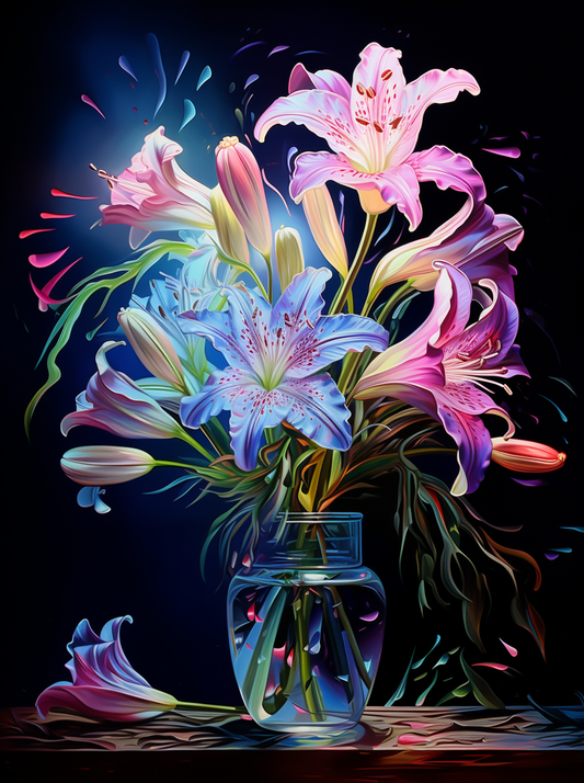 Confetti Petal Lilies Diamond Art Kit