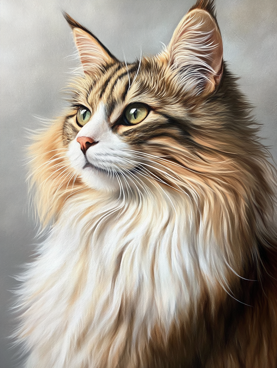 Long Hair Multicolor Cat Diamond Art Kit