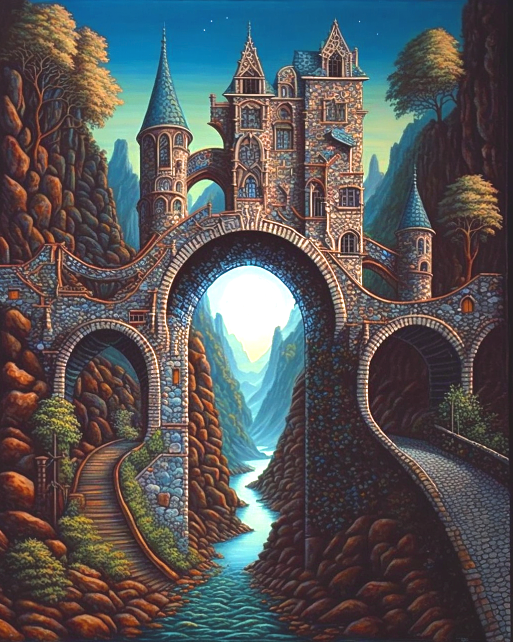 Arch Bridge Castle Diamond Art Kit