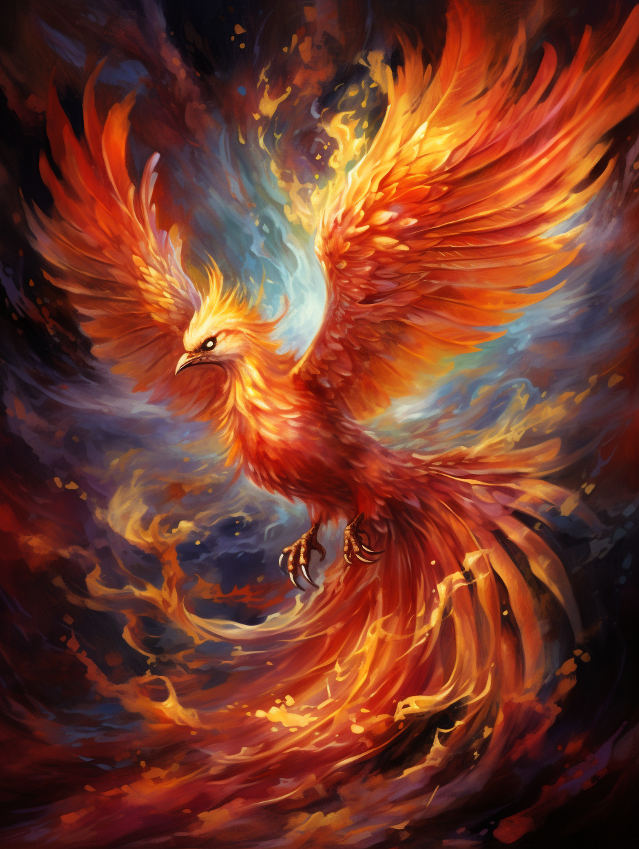 Fiery Orange Phoenix Diamond Art Kit