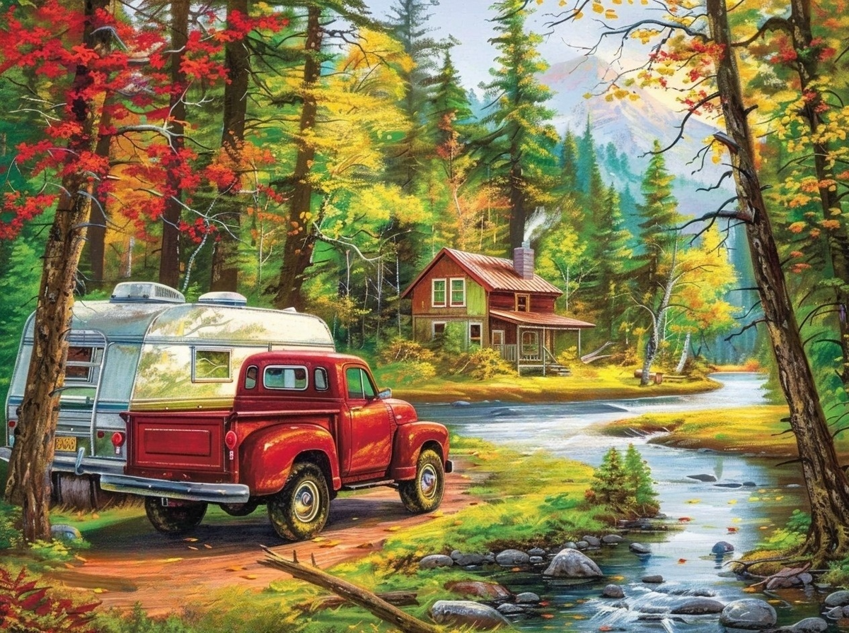 Truck Camper Cabin Diamond Art Kit