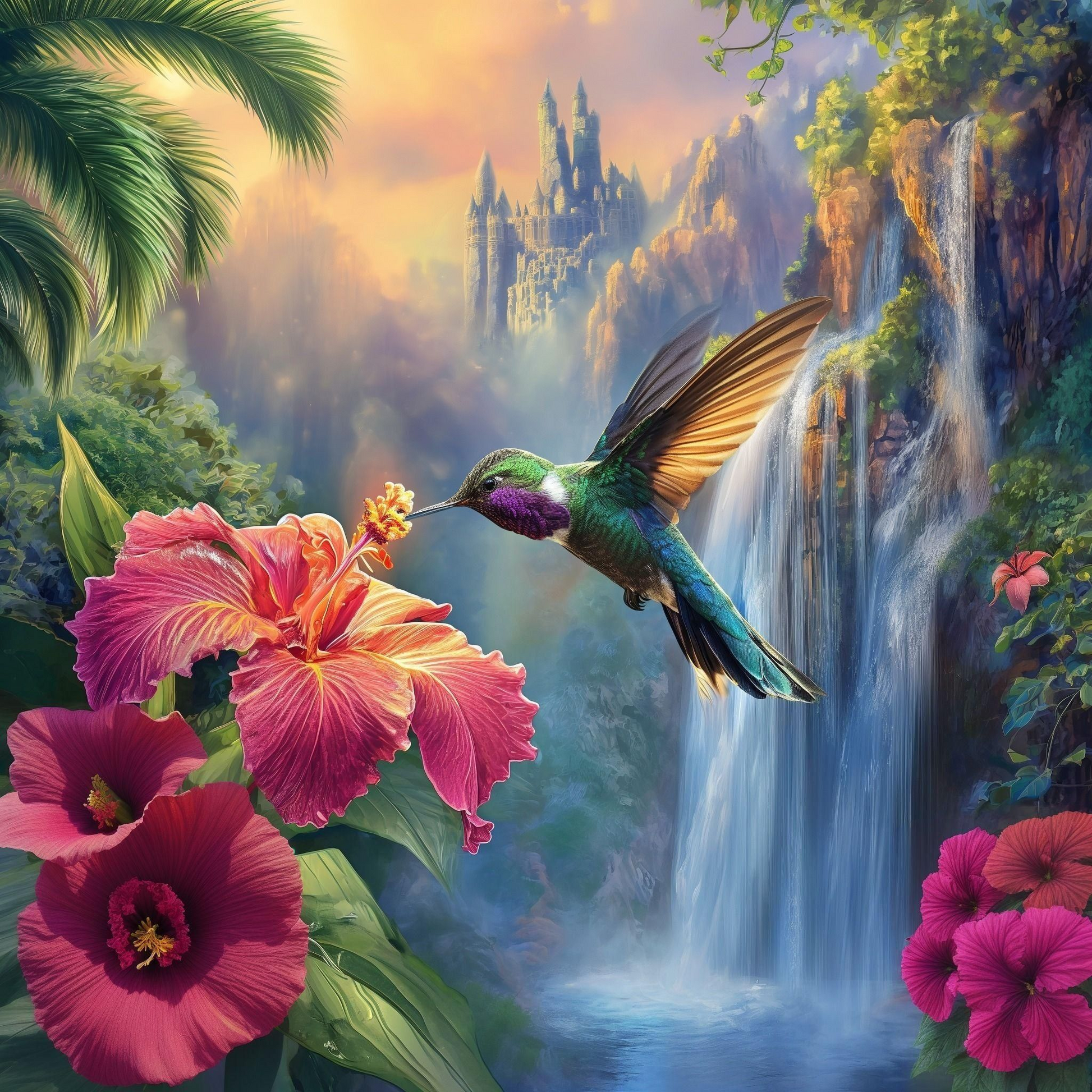 Hummingbird Castle Diamond Art Kit