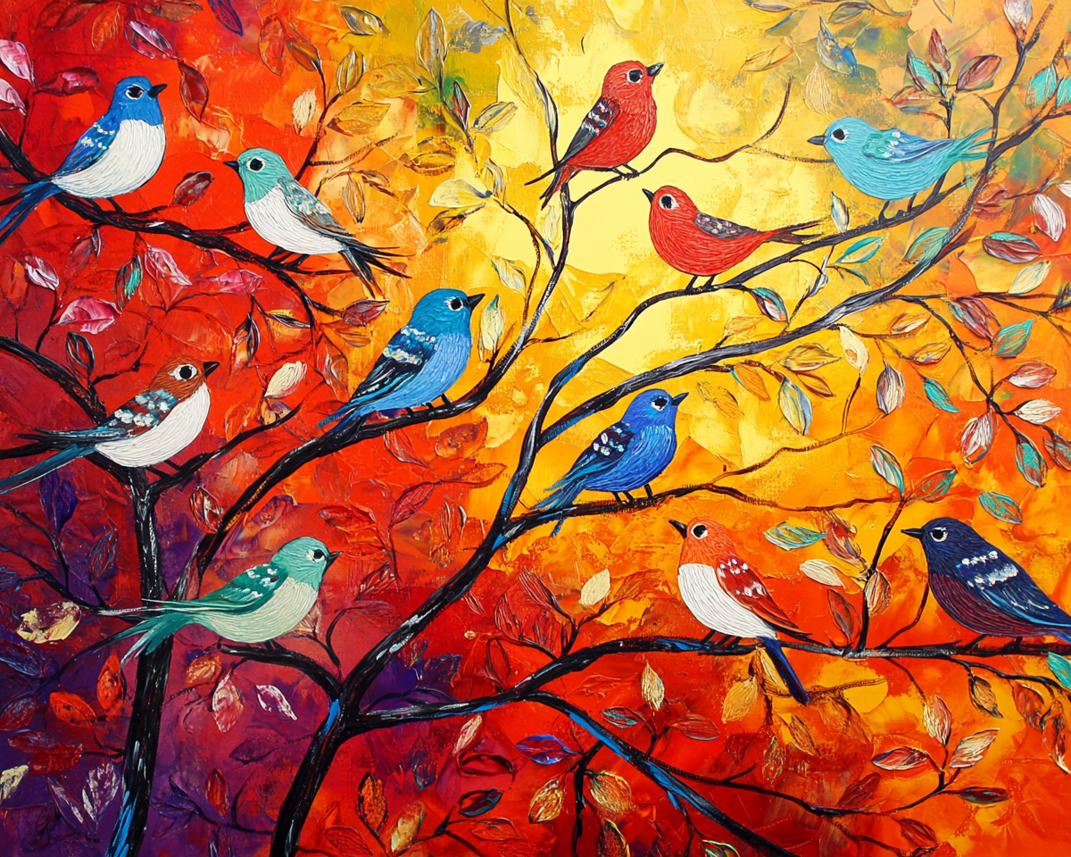Birds In A Tree Diamond Art Kit
