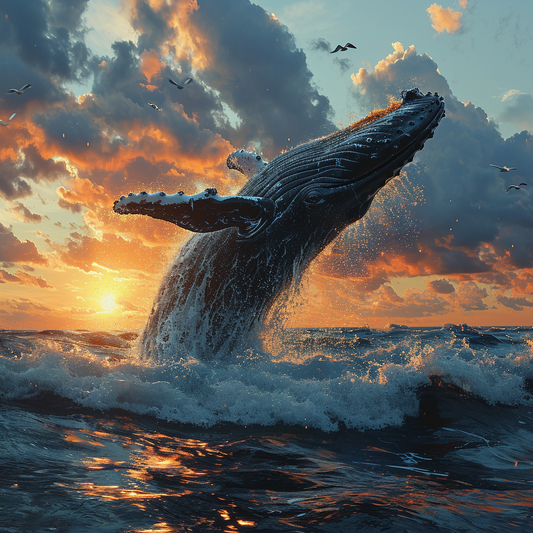Humpback Whale Sunset Diamond Art Kit