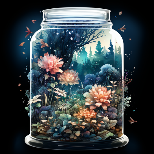 Clear Jar Of Flowers Diamond Art Kit