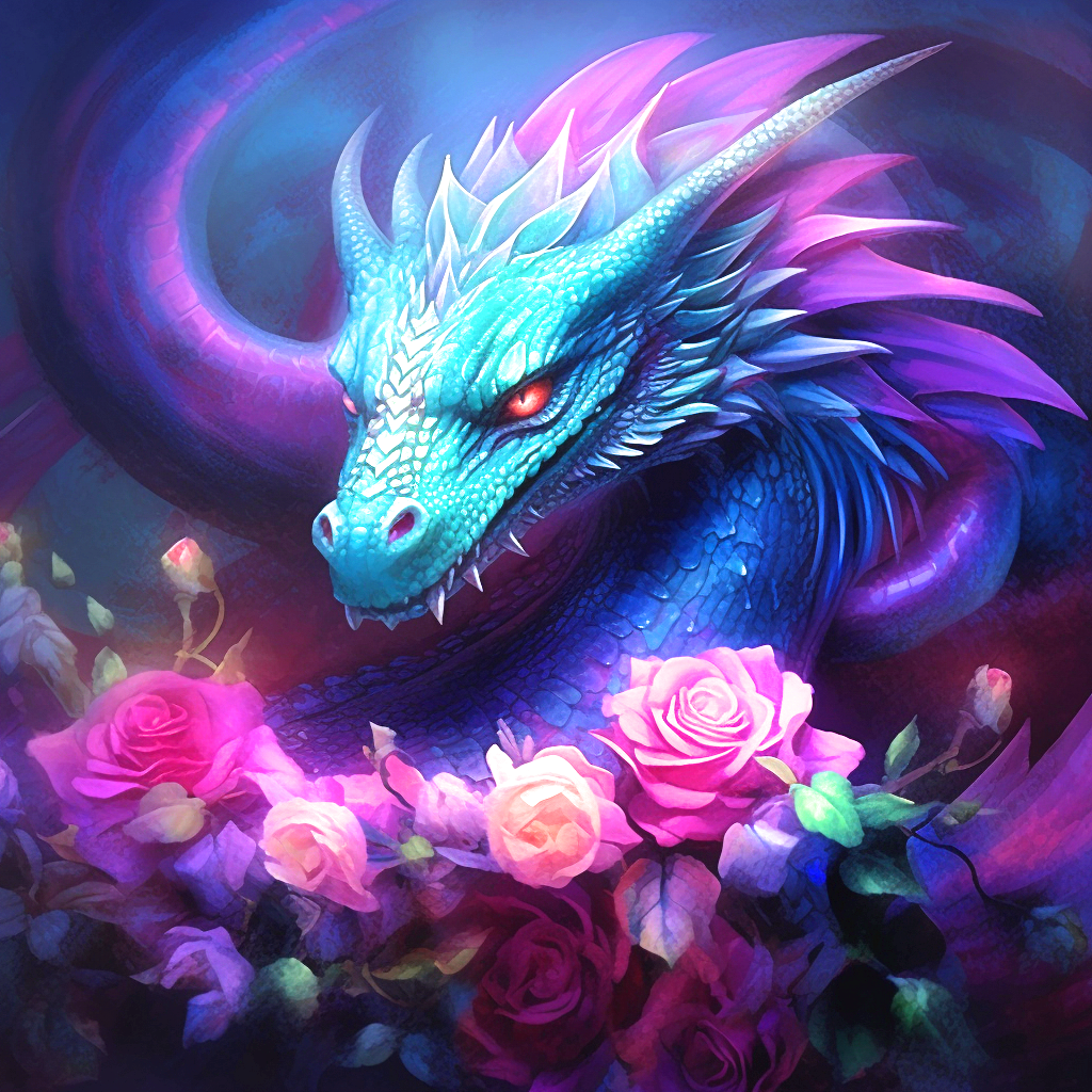 Dragon Head Roses Diamond Art Kit