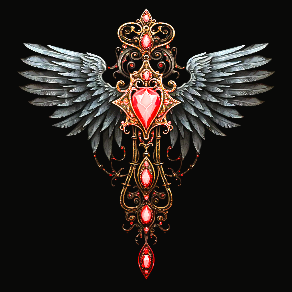 Grey Wing Red Jewel Cross Diamond Art Kit