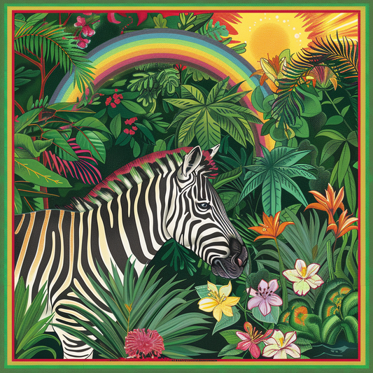 Jungle Rainbow Abstract Zebra Diamond Art Kit