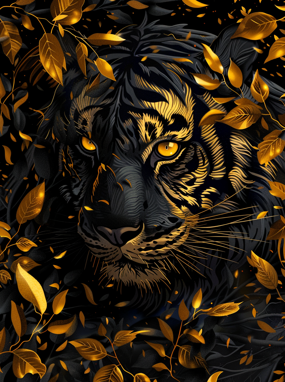 Yellow Eye And Highlighted Tiger Diamond Art Kit