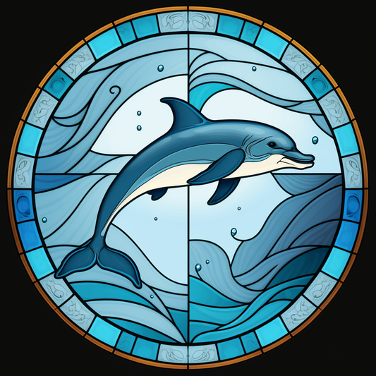 Dolphin Wave Abstract Diamond Art Kit