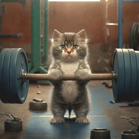 Weigh Lifting Kitten Diamond Art Kit