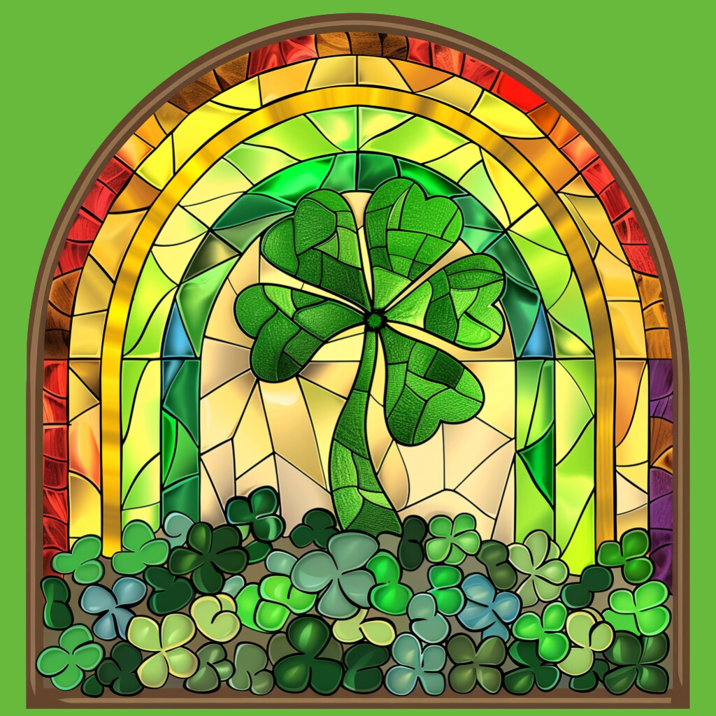 Abstract Shamrock And Rainbow Diamond Art Kit
