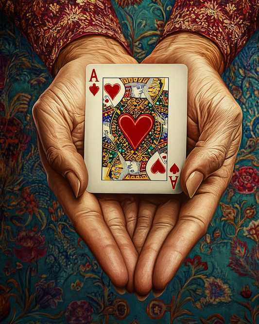 Hands Holding Ace Of Hearts Diamond Art Kit