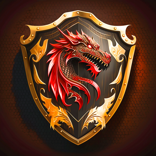 Red Dragon Shield Diamond Art Kit