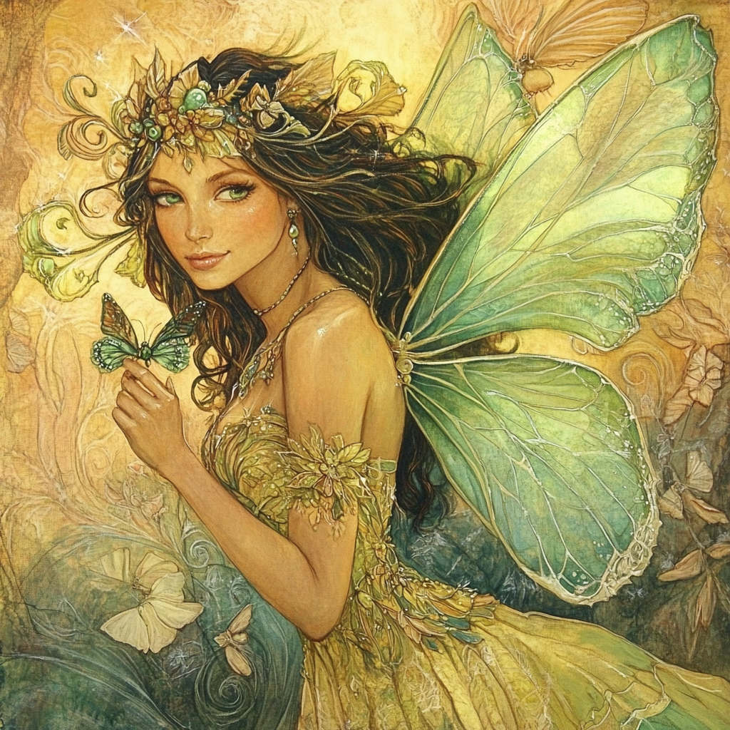 Green Butterfly Wing Fairy Diamond Art Kit