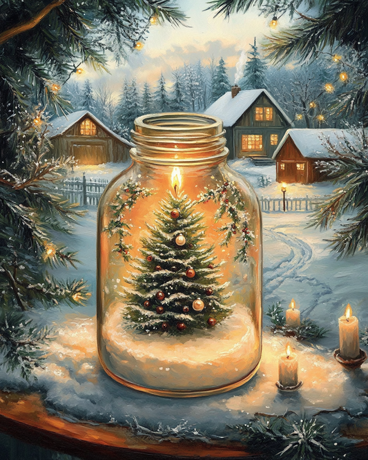 Christmas Candle Jar Diamond Art Kit