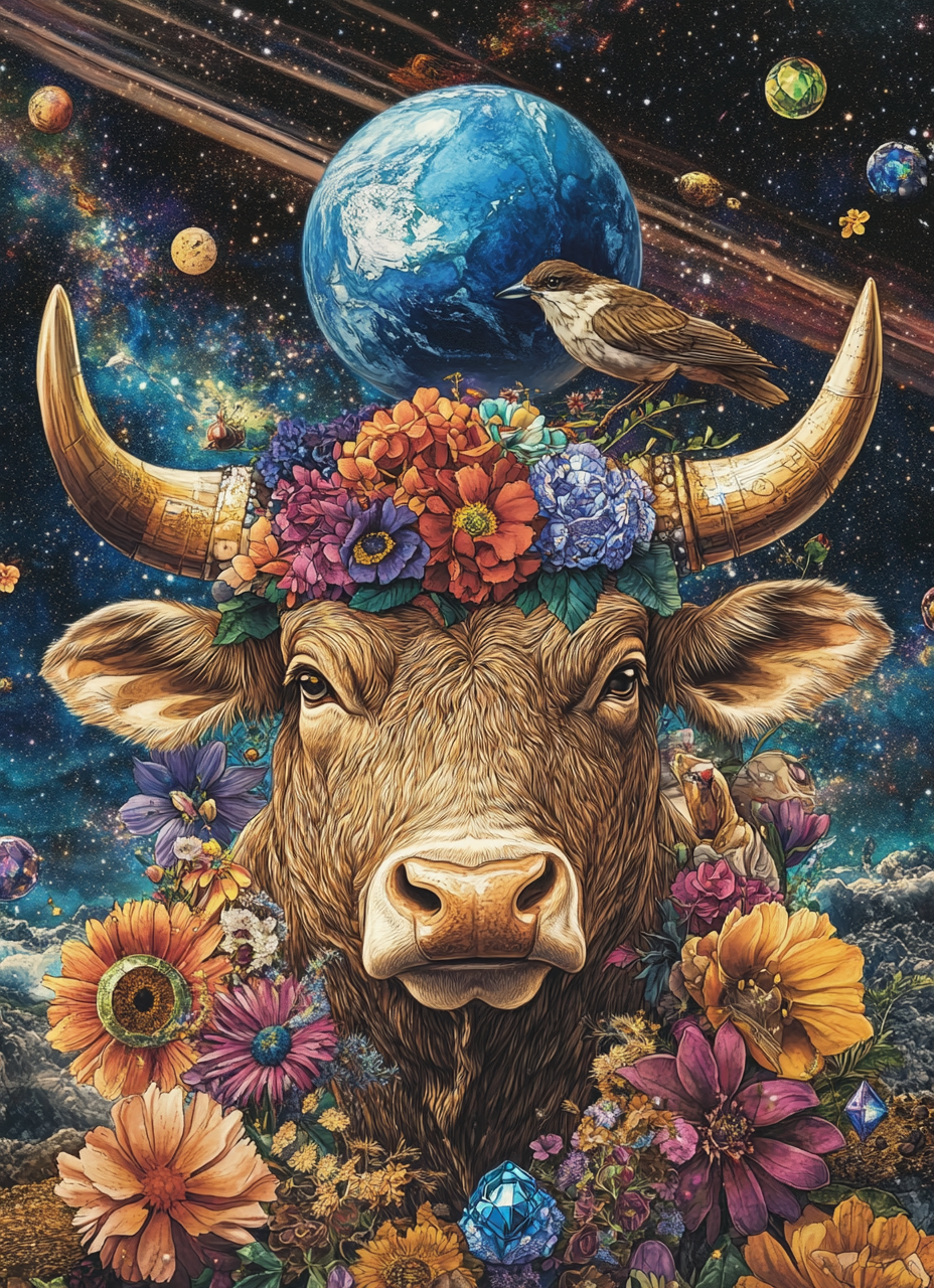 Bull And Bird Diamond Art Kit