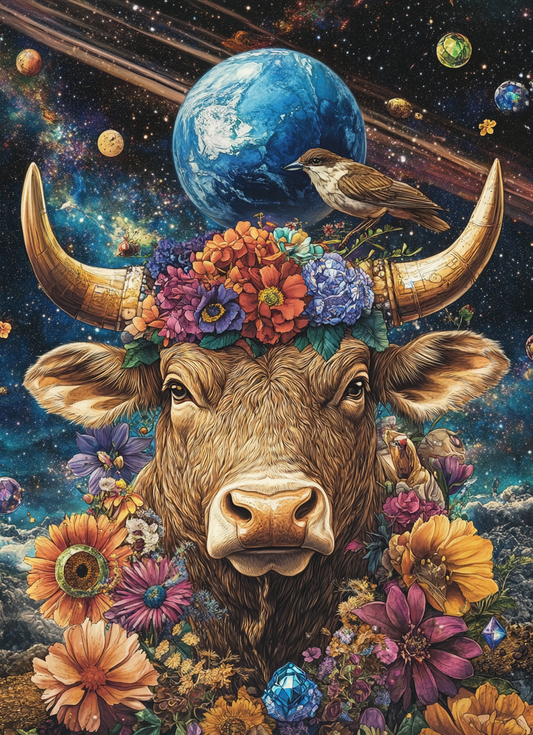 Bull And Bird Diamond Art Kit