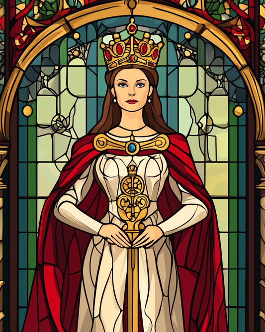 Abstract Red Jewel Crown Queen Diamond Art Kit