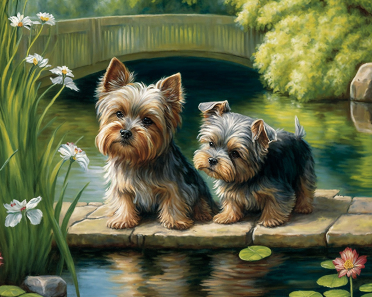 Green Bridge Yorkies Diamond Art Kit