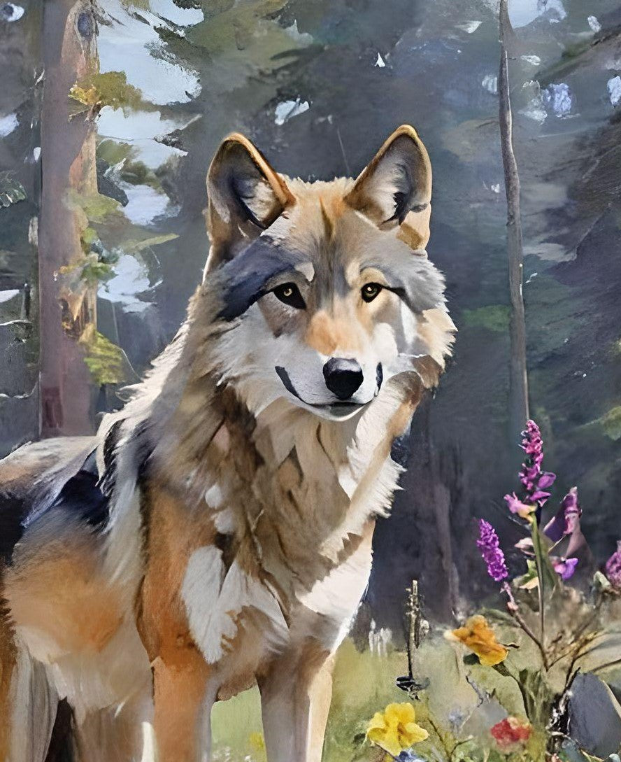 Close Up Wolf Forest Diamond Art Kit