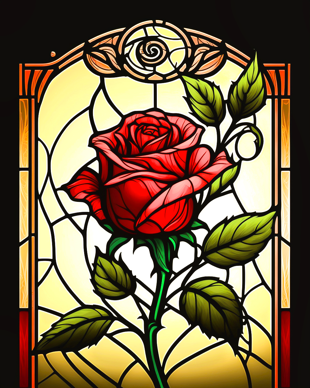 Red Rose Abstract Panel Diamond Art Kit