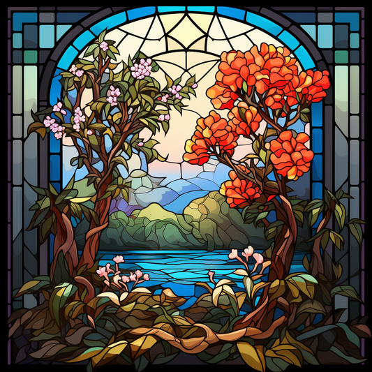 Flower Tree Atrium Diamond Art Kit