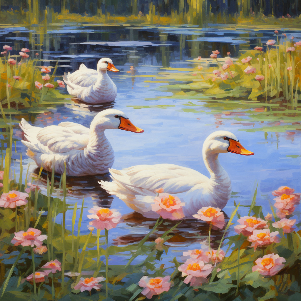 Three Swimming Geese Diamond Art Kit