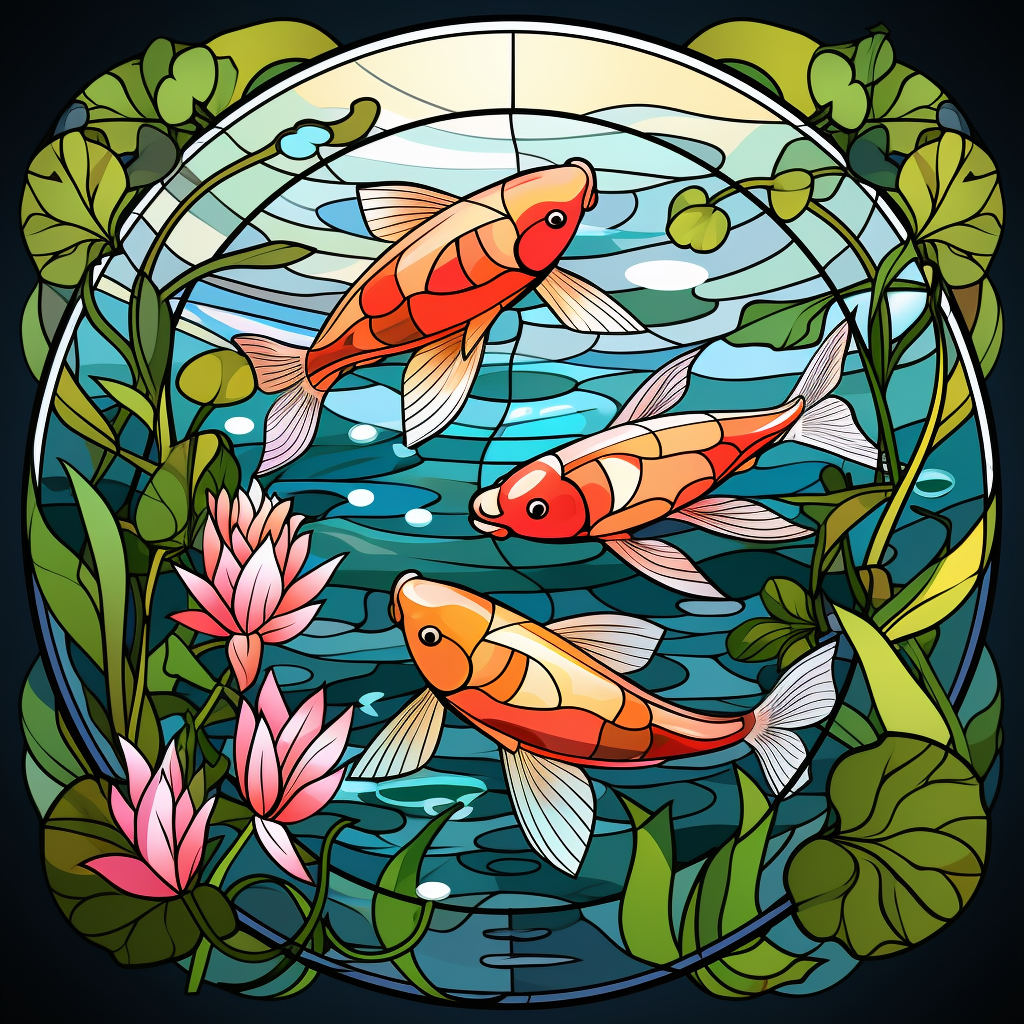 Three Koi Abstract Diamond Art Kit