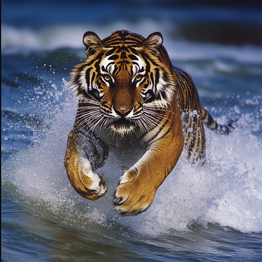 Tiger In The Waves Diamond Art Kit