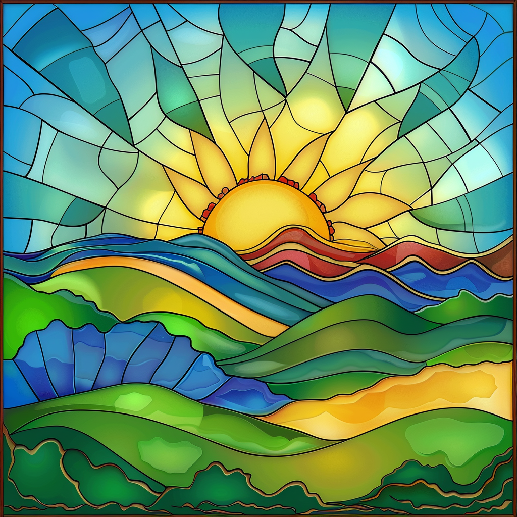Abstract Sunrise Diamond Art Kit