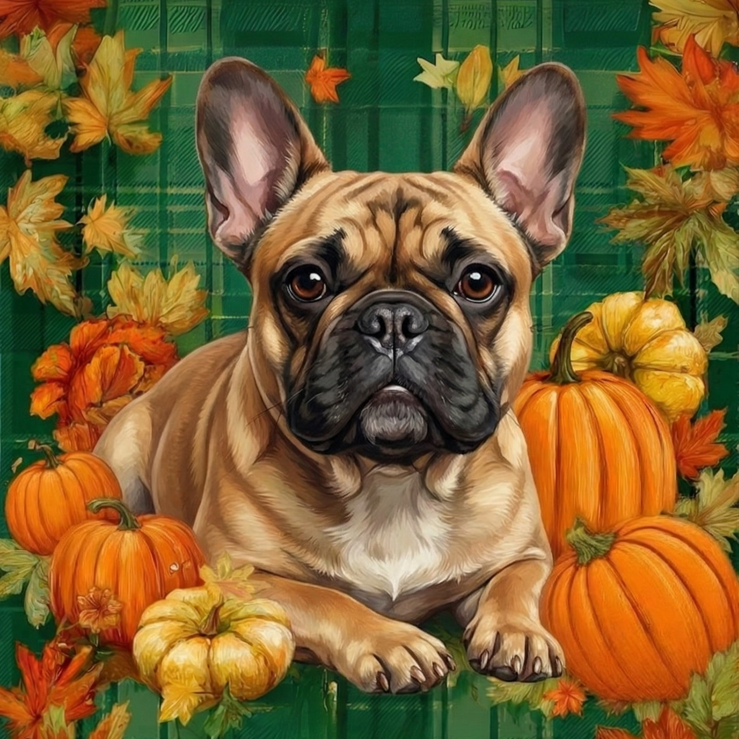 Thanksgiving French Bulldog Diamond Art Kit
