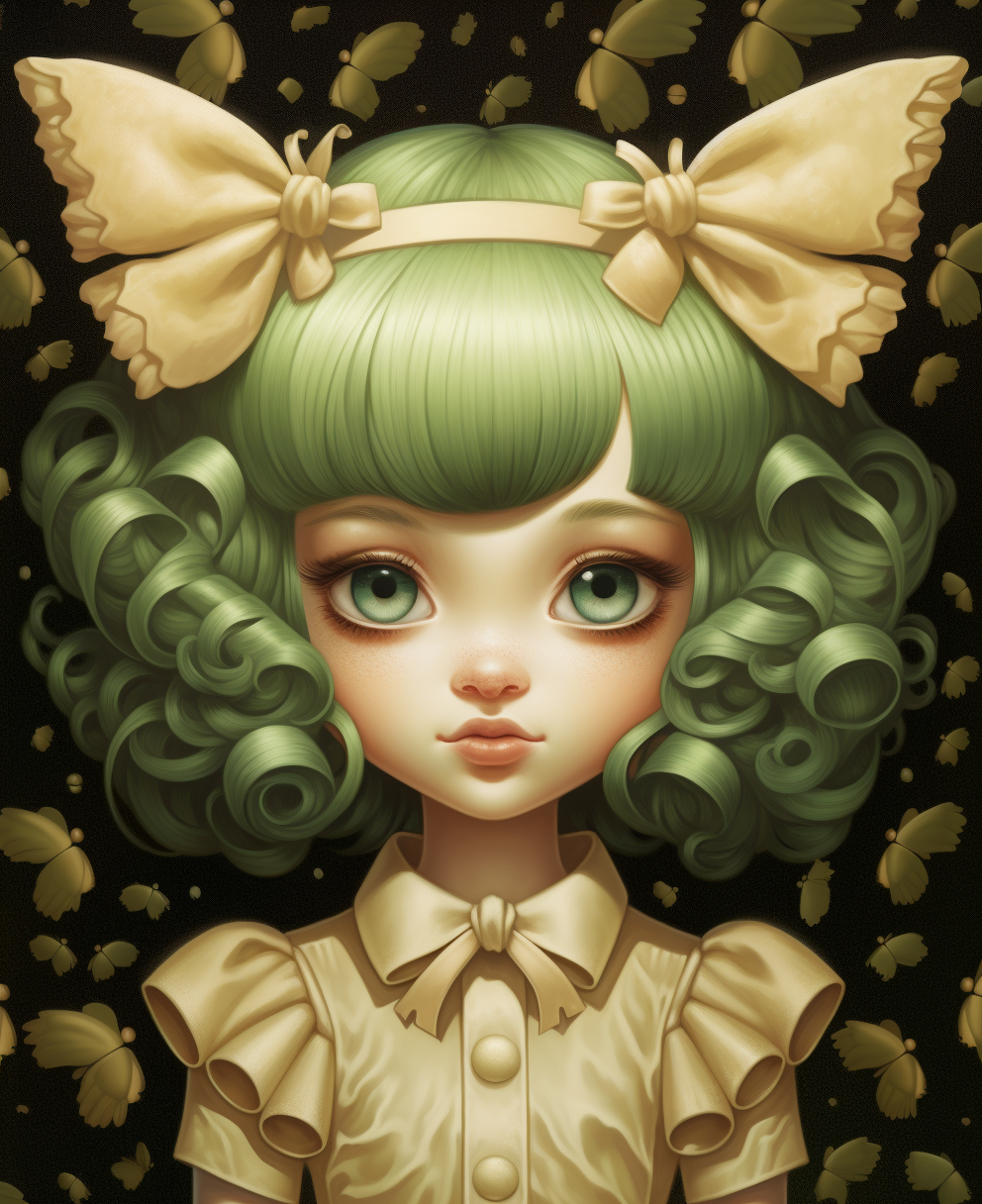 Green Curly Hair Girl Diamond Art Kit