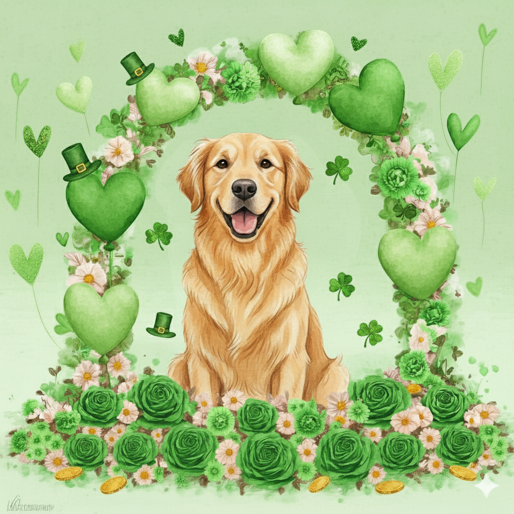 St Patricks Day Arch Golden Retriever Diamond Art Kit