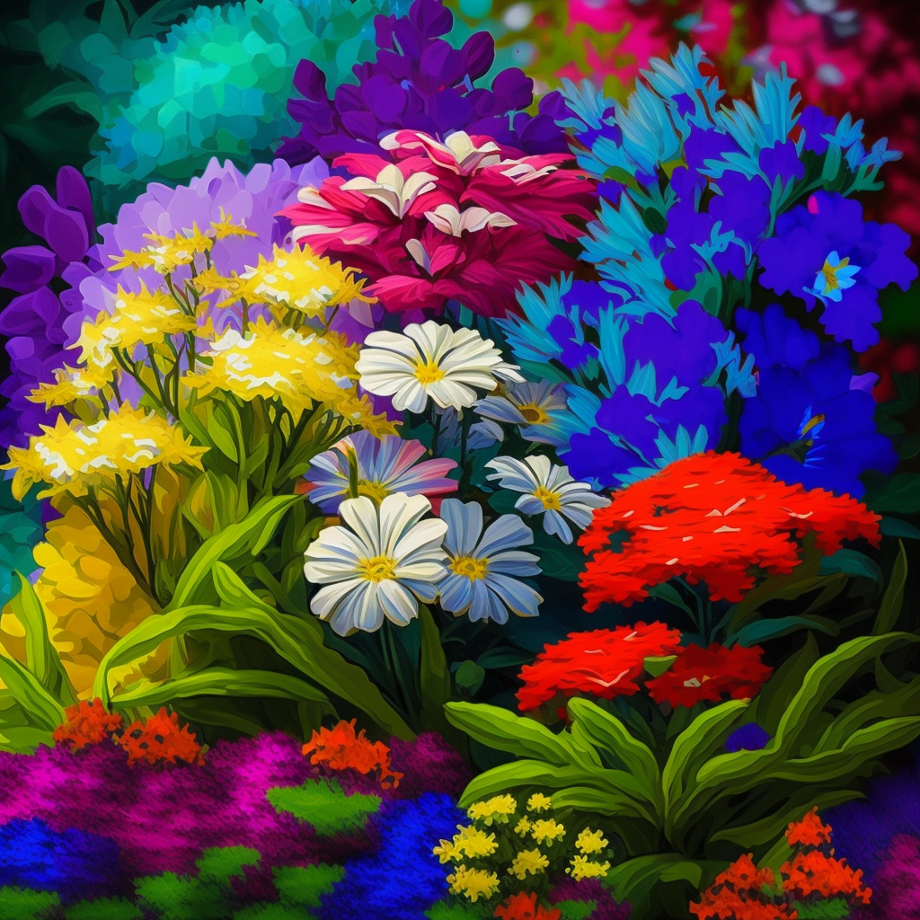 Bright Garden Flowers Diamond Art Kit