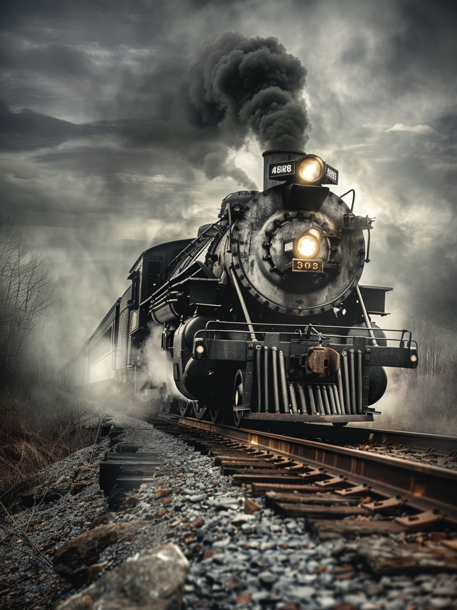 Gray Smoke Steam Engine Diamond Art Kit