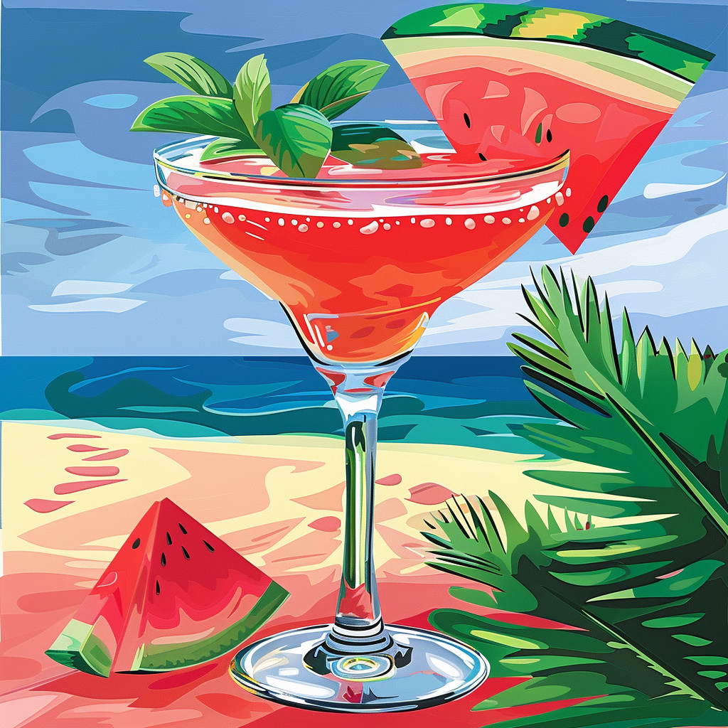 Abstract Watermelon Margarita Diamond Art Kit