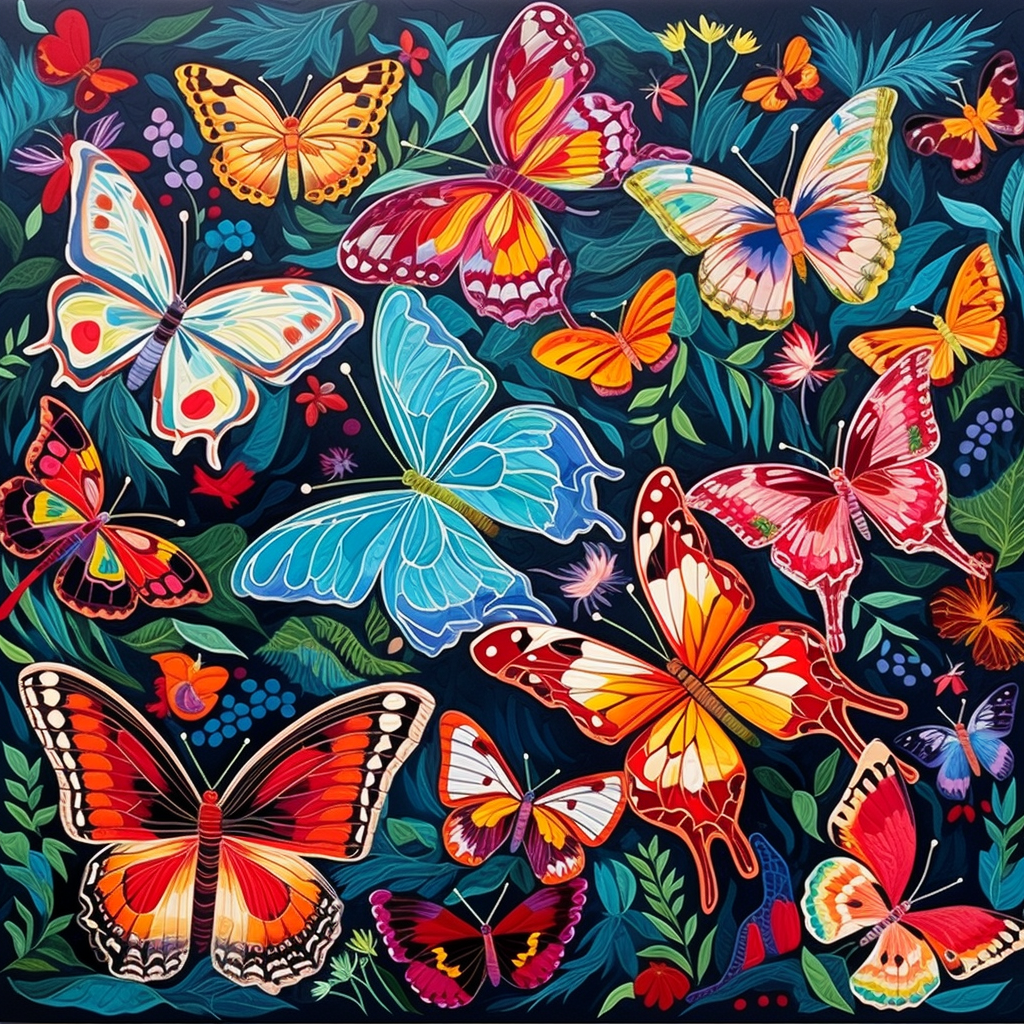 Colorful Abstract Butterflies Diamond Art Kit