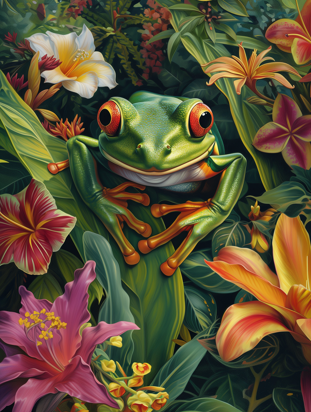 Frog In The Leaves Diamond Art Kit