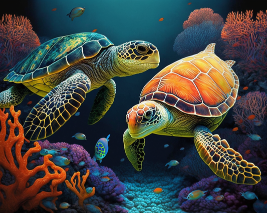 Greenyellow Shells Ear Turtles Diamond Art Kit