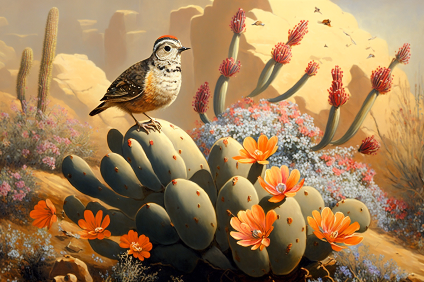 Bird On Cactus Diamond Art Kit