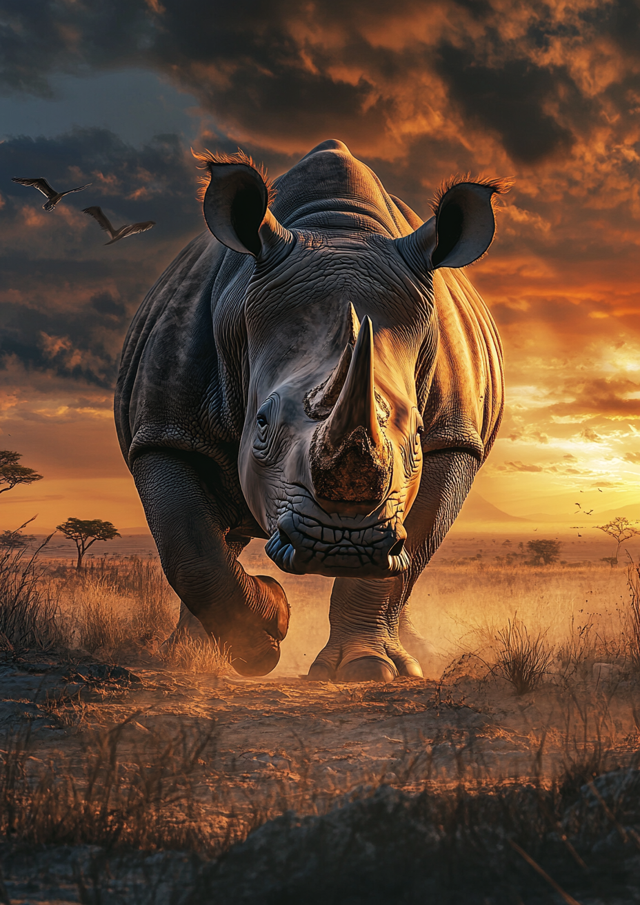 Sunset Rhino Diamond Art Kit